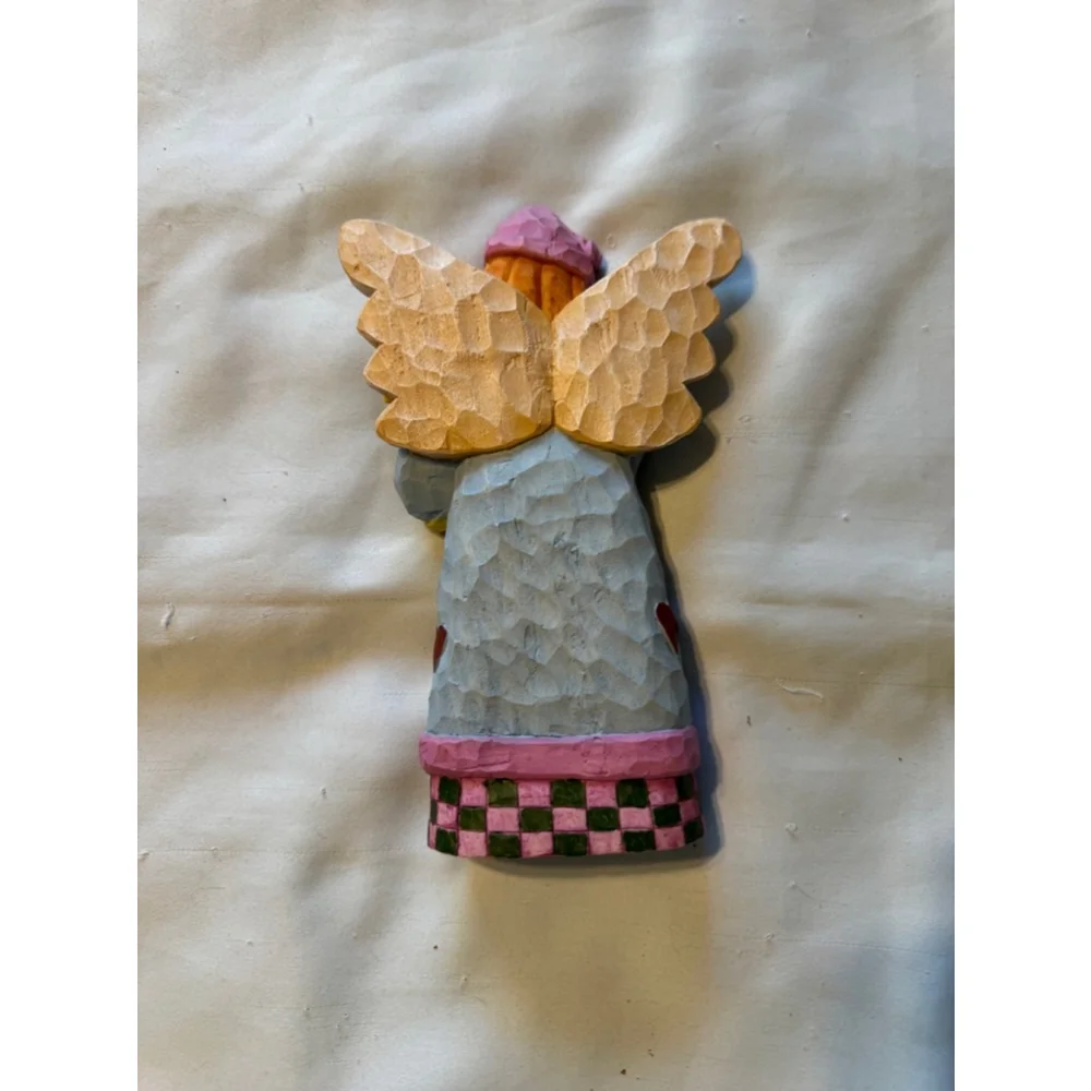 Wise City Tree Lady Angel Christmas Figurine Wood Hand Carved Holiday Decor